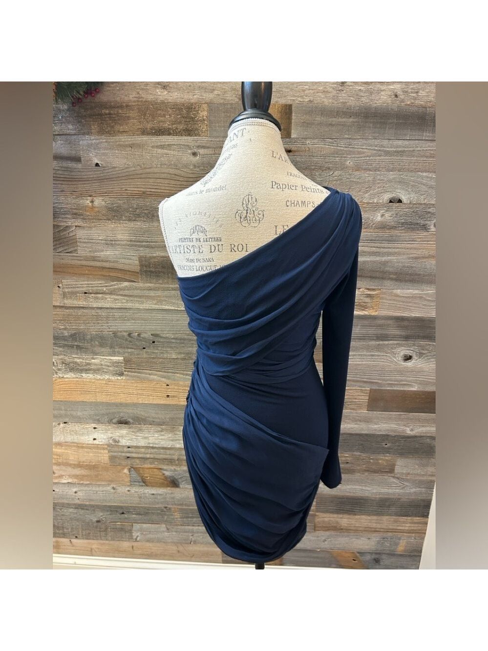 Alice + Olivia Chrissy Wrap One Shoulder Chiffon Mini Dress Medium NWT Sapphire - Picture 4 of 10